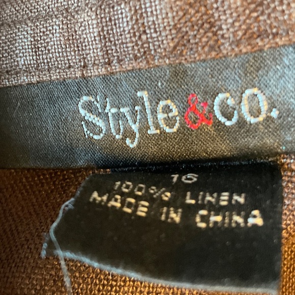 Style & Co. Dark Brown Button Down Shirt - Picture 9 of 10